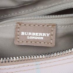 Burberry Pink/Grey House Check Coated Canvas Messenger Bag