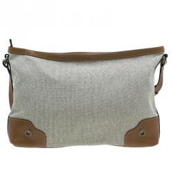 Pre Owned Burberry Brown Canvas Crossbody Bag