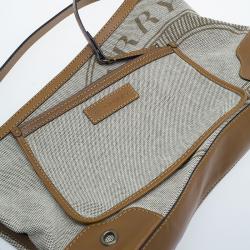 Pre Owned Burberry Brown Canvas Crossbody Bag