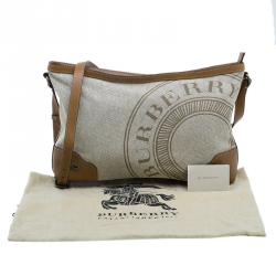 Pre Owned Burberry Brown Canvas Crossbody Bag