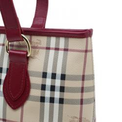 Burberry Red Haymarket Check Medium Regent Tote Bag