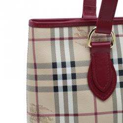 Burberry Red Haymarket Check Medium Regent Tote Bag