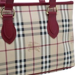 Burberry Red Haymarket Check Medium Regent Tote Bag