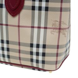 Burberry Red Haymarket Check Medium Regent Tote Bag