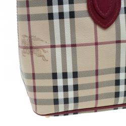 Burberry Red Haymarket Check Medium Regent Tote Bag