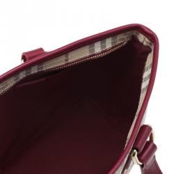 Burberry Red Haymarket Check Medium Regent Tote Bag