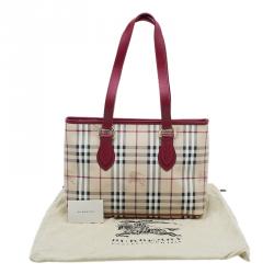 Burberry Red Haymarket Check Medium Regent Tote Bag