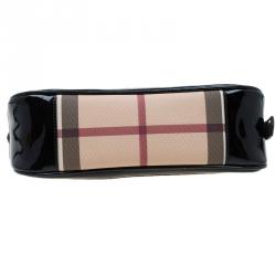 Pre Owned Burberry Beige Nova Check Coated Canvas Small Newbury Sling Bag