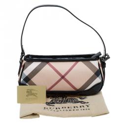 Pre Owned Burberry Beige Nova Check Coated Canvas Small Newbury Sling Bag