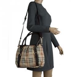 Burberry Haymarket check mini tote Multiple colors Beige Leather Cloth  ref.443400 - Joli Closet
