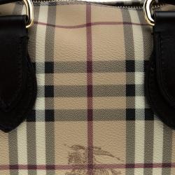 مملوكة مسبقًا Burberry Choco Haymarket Check PVC Chester Bowling Bag