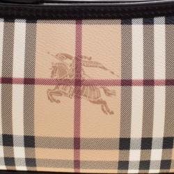 Pre Owned Burberry Brown Haymarket Check PVC Small Aston Sling Bag