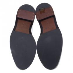 Pre Owned حذاء أوكسفورد بربري غيني جلد أبيض بروغي برباط مقاس 38