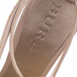Pre Owned Burberry Blush Pink Irvington Horn Knot Capsule Sandals Size 37