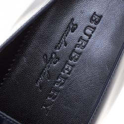 Pre Owned Burberry Oxford Blue Leather Oban Penny Loafers Size 37