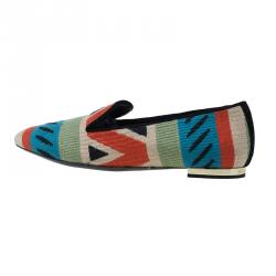 Pre Owned Burberry Prosum Multicolor Hoadley Tapestry Smoking Slippers Size 37