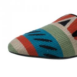 Pre Owned Burberry Prosum Multicolor Hoadley Tapestry Smoking Slippers Size 37