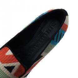 Pre Owned Burberry Prosum Multicolor Hoadley Tapestry Smoking Slippers Size 37