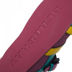 Pre Owned صندل بربري جلد متعدد الألوان بإبزيم للقفل مقاس 39.5