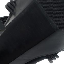 Pre Owned Burberry Black Leather Cable Knotted Platform Sandals Size 40