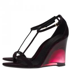 Pre Owned صندل بربري برورسو م ليبيرن لوسيت بنعل روكي سويدي بنفسجي مقاس 37.5