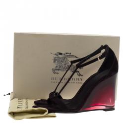 Pre Owned صندل بربري برورسوم ليبيرن لوسيت بنعل روكي سويدي بنفسجي مقاس 37.5