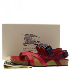مملوكة مسبقًا Burberry Prorsum Tricolor Leather and Mesh The Field Sandals Size 39.5