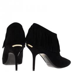 Pre Owned بوت للكاحل بربري سويدي أسود بشراشيب مقاس 40