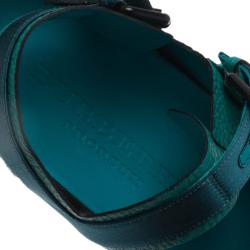 Burberry Blue Leather and Mesh The Field Sandals Size 39.5