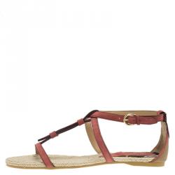 Pre Owned صندل فلات بربري ويسترديل سويدي روزوود فاتح سير حرف T مقاس 38.5