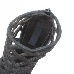 Pre Owned بوت للكاحل بربري برورسم ادينسايد كعب روكى سويدي أسود مقاس 39