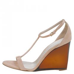 Pre Owned صندل بربري برورسم ليبيرن لوسيت بنعل روكي سويدي وردي مقاس 40