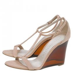 Pre Owned صندل بربري برورسم ليبيرن لوسيت بنعل روكي سويدي وردي مقاس 40