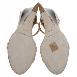 مملوكة مسبقًا Burberry Prorsum Blush Pink Suede Leyburn Lucite Wedge Sandals Size 39.5