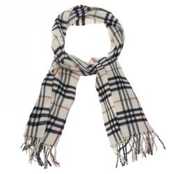 Pre Owned وشاح بربري نوفاتشيك بيج كشمير وصوف