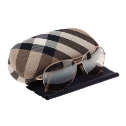 Pre Owned Burberry Gold 3053 Aviators