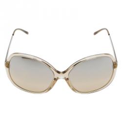 Pre Owned Burberry Brown Oversized Round Sunglasses