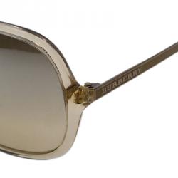 Pre Owned Burberry Brown Oversized Round Sunglasses