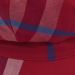 Pre Owned كاب بربري نيوزبوي كروهات نوفا تشيك قطن أحمر مقاس L