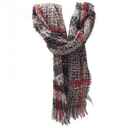 مملوكة مسبقًا وشاح بربري خليط صوف وبوليستر بثلاث ألوان
