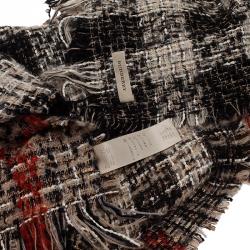 مملوكة مسبقًا وشاح بربري خليط صوف وبوليستر بثلاث ألوان