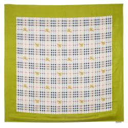 مملوكة مسبقًا وشاح بربري هاي ماركت تشيك أخضر حريري مربع