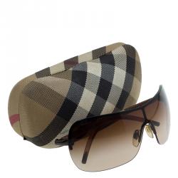 Pre Owned Burberry Brown Shield Sunglasses