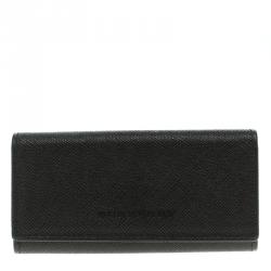 Pre Owned Burberry Black Leather 4 Key Case Holder