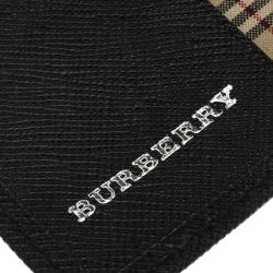 Pre Owned Burberry Black Leather 4 Key Case Holder