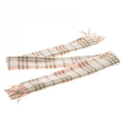 Pre Owned كوفية بربري كشمير كاروهات وردي فاتح