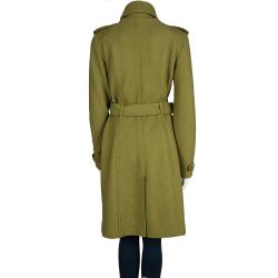 مملوكة مسبقًا Burberry London Green Wool Double Breasted Belted Overcoat M