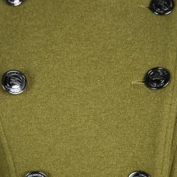 مملوكة مسبقًا Burberry London Green Wool Double Breasted Belted Overcoat M