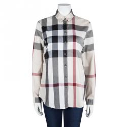 Pre Owned Burberry Brit Beige Novacheck Cotton Long Sleeve Button Front Shirt M