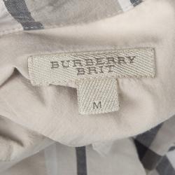 مملوكة مسبقًا Burberry Brit Beige Cotton Checked Long Sleeve Button Front Shirt M